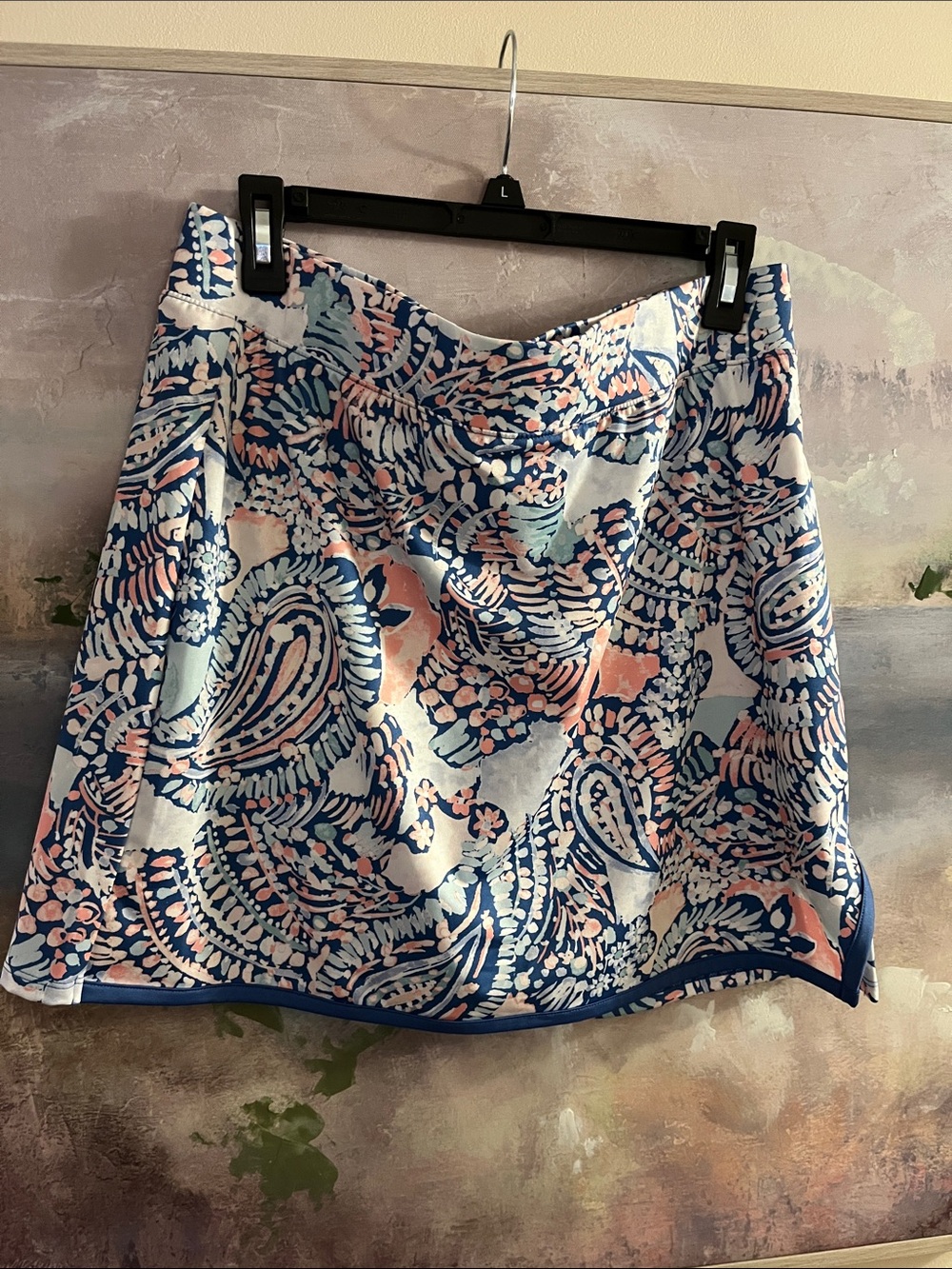 crown & ivy Navy, Pink & White Paisley Mini Skirt